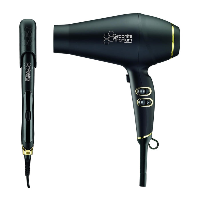 BaByliss PRO Graphite Titanium Dryer & Graphite Titanium Flat Iron 1" Prepack Model #BB-BGTPP2UC, UPC: 074108448033