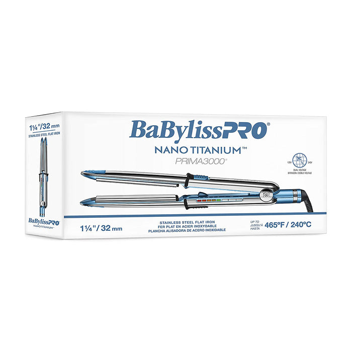 BaByliss PRO Nano Titanium Prima Ionic Straightener, 1.25 inch Model #BB-BNT3000TUC, UPC: 074108446763