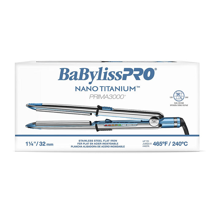 BaByliss PRO Nano Titanium Prima Ionic Straightener, 1.25 inch Model #BB-BNT3000TUC, UPC: 074108446763