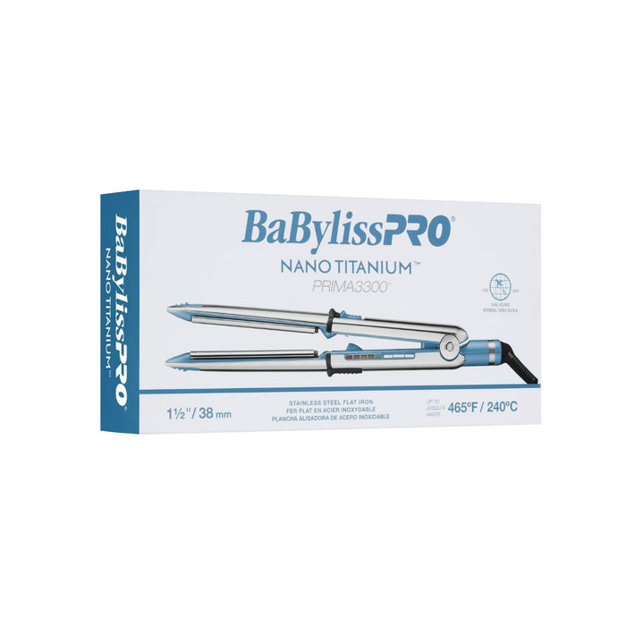 BaBylissPRO Nano Titanium 1 1/2" Prima Stainless Steel Styling Iron Model #BB-BNT3300TUC, UPC: 074108483881