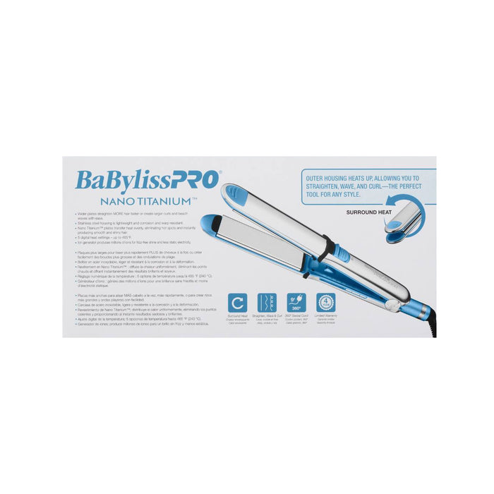 BaBylissPRO Nano Titanium 1 1/2" Prima Stainless Steel Styling Iron Model #BB-BNT3300TUC, UPC: 074108483881