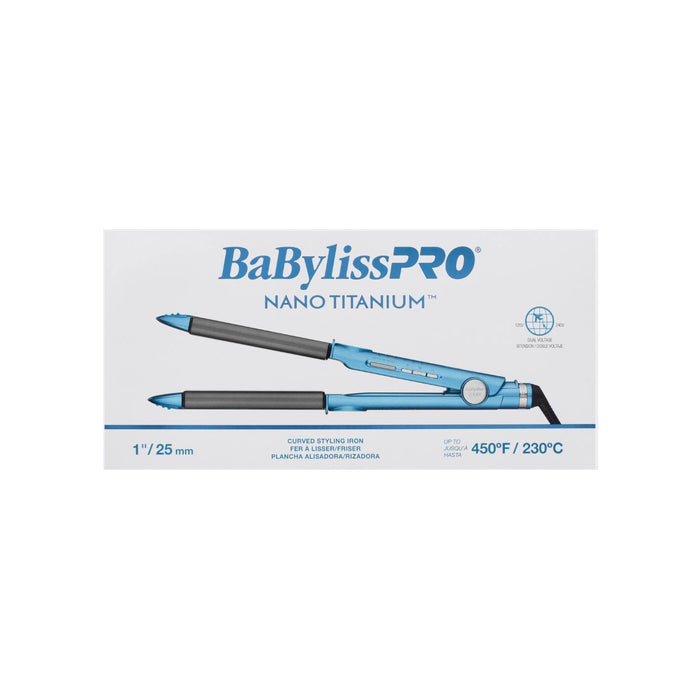 BaBylissPRO Nano Titanium 1" Curved Styling Iron Model #BB-BNT4061UC, UPC: 074108488039