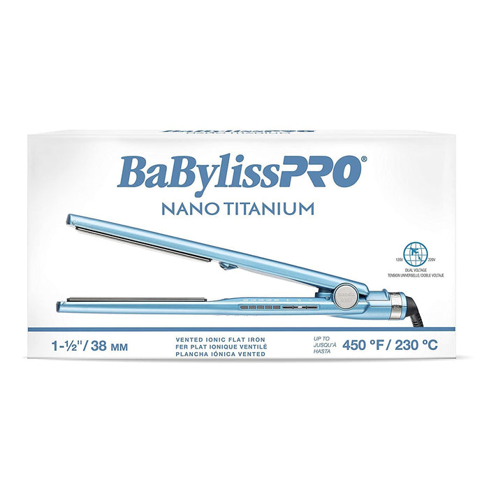 BaBylissPRO Nano Titanium 1½" Vented Ionic Flat Iron Model #BB-BNT4093TUC, UPC: 074108427915