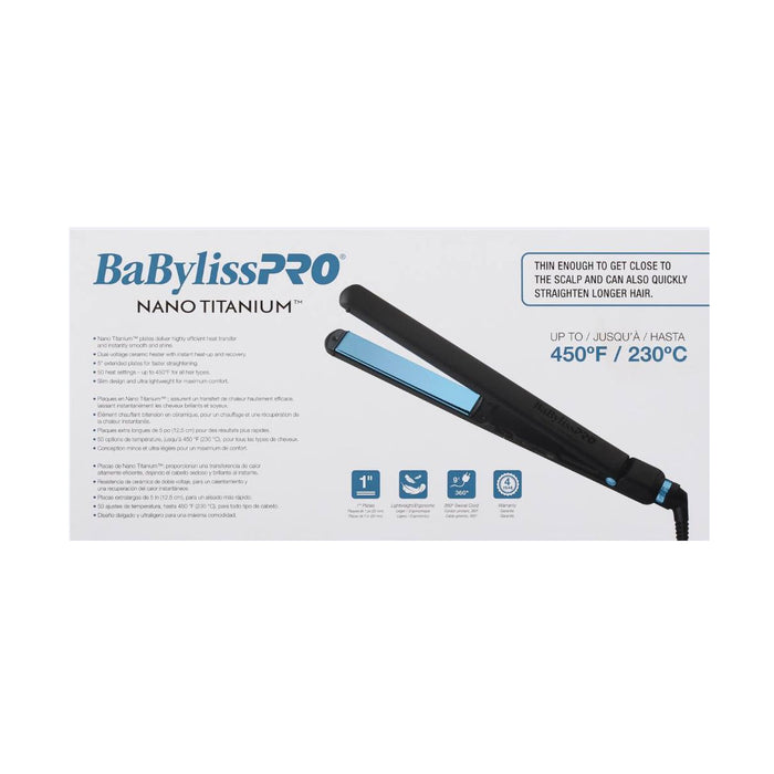 BaBylissPRO Nano Titanium Limited Edition Black & Blue 1" Ultra-Thin Flat Iron Model #BB-BNTMB4072TUC, UPC: 074108482884