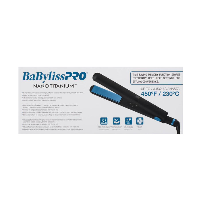 BaBylissPRO Nano Titanium Limited Edition Black & Blue 1" Digital Flat Iron Model #BB-BNTMB4095TUC, UPC: 074108482907