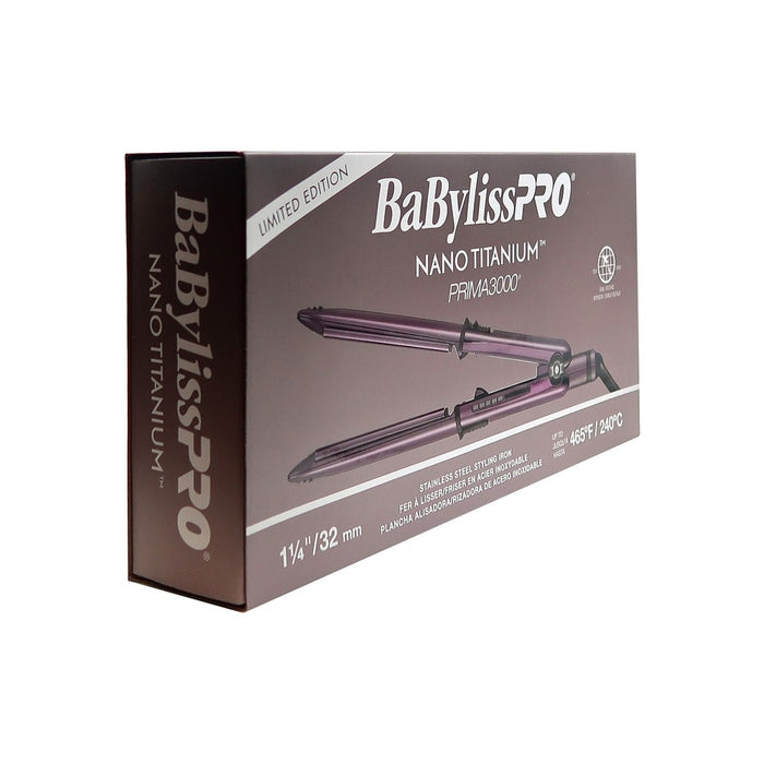 BaBylissPRO Nano Titanium Prima 3000 Flat Iron Midnight Purple - 1¼" Model #BB-BNTP3000TUC, UPC: 074108489562