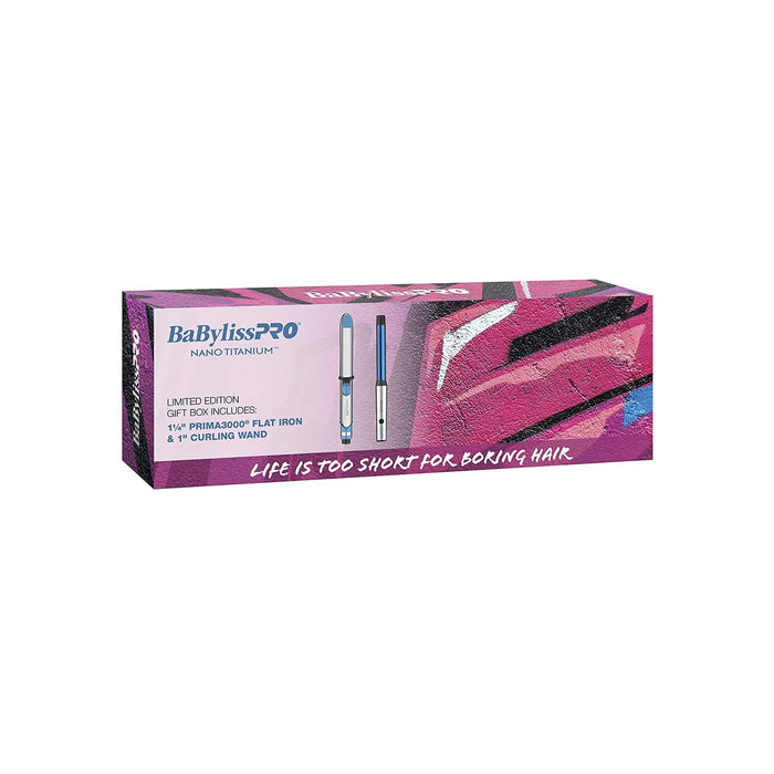 BaBylissPRO Curling Wand 1" and Flat Iron 1.25" Box Set Model #BB-BNTPP47UC, UPC: 074108463227