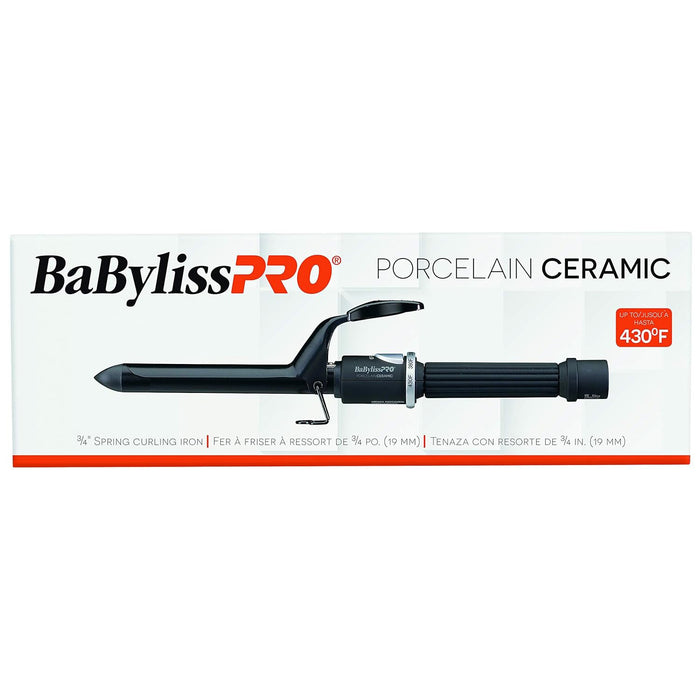 BaBylissPRO Porcelain Ceramic ¾" Spring Curling Iron Model #BP75SUC, UPC: 074108414427