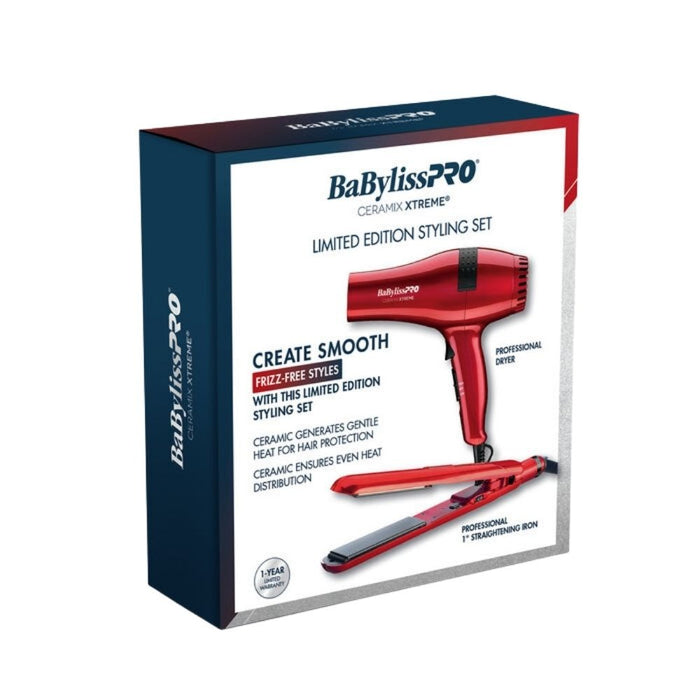 BaBylissPRO Ceramix Xtreme Dryer + 1" Straightener Iron Set Model #BB-CEPP1N, UPC: 074108475220