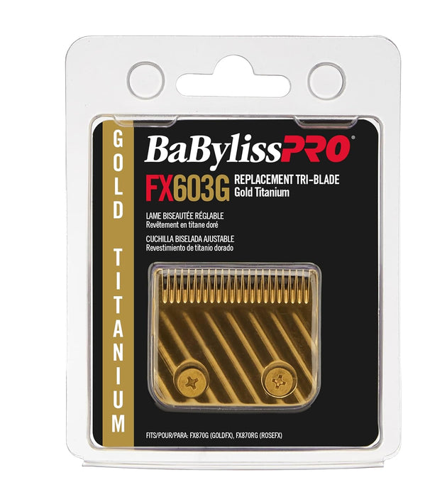 BaBylissPRO Replacement Gold Titanium Tri-Blade Model #BB-FX603G, UPC: 074108436795