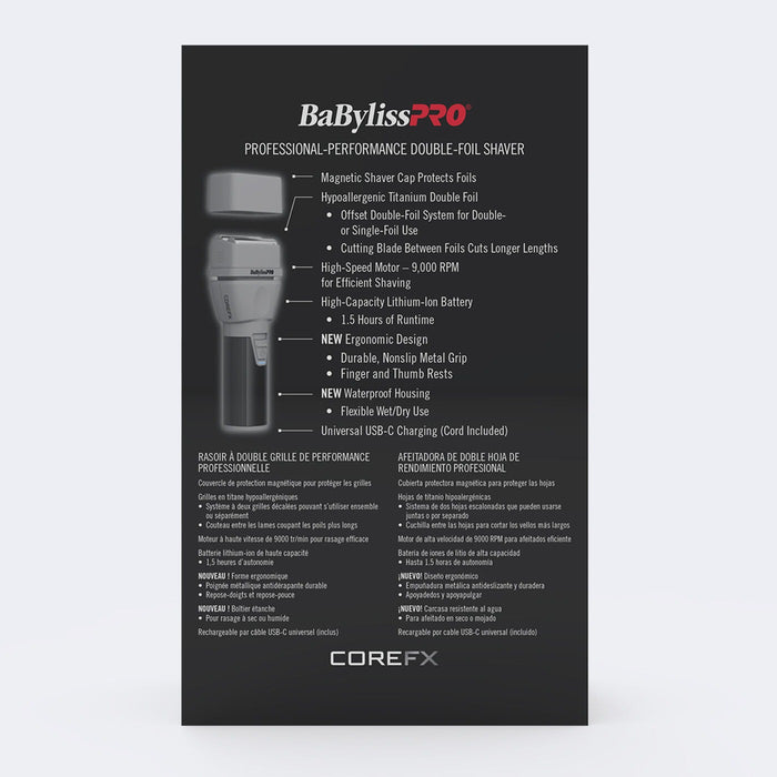 BaBylissPRO COREFX Professional-Performance Shaver Model #BB-FX75FS2, UPC: 074108510488