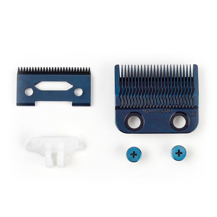 BaBylissPRO Blue Titanium Metal-Injection Molded (MIM) Precision Fade Blade Model #BB-FX8022BL, UPC: 074108483829