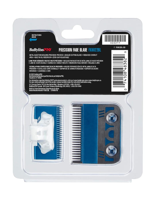 BaBylissPRO Blue Titanium Metal-Injection Molded (MIM) Precision Fade Blade Model #BB-FX8022BL, UPC: 074108483829