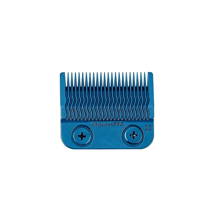 BaBylissPRO Blue Titanium Metal-Injection Molded (MIM) Precision Fade Blade Model #BB-FX8022BL, UPC: 074108483829