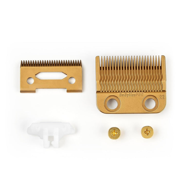 BaBylissPRO Gold Titanium Metal-Injection Molded (MIM) Precision Fade Blade Model #BB-FX8022G, UPC: 074108483737