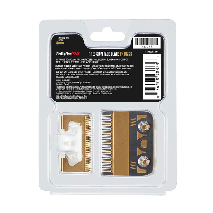 BaBylissPRO Gold Titanium Metal-Injection Molded (MIM) Precision Fade Blade Model #BB-FX8022G, UPC: 074108483737