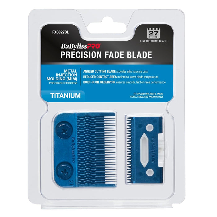 BaBylissPRO Blue Titanium Metal-Injection Molded Precision Fine Detailing Blade Model #BB-FX8027BL, UPC: 074108483744