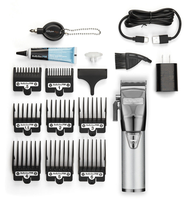 BaBylissPRO SilverFX+ All-Metal Lithium Clipper Model #BB-FX870NS, UPC: 074108475008