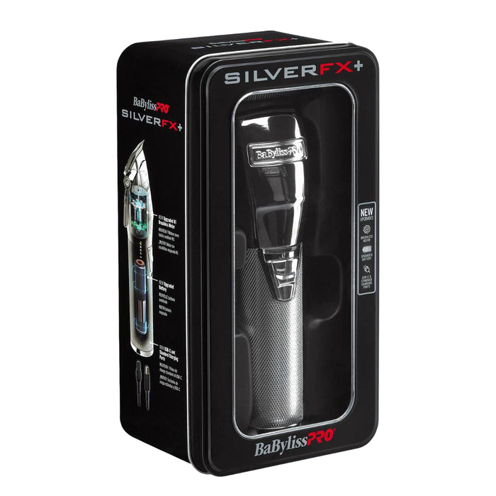 BaBylissPRO SilverFX+ All-Metal Lithium Clipper Model #BB-FX870NS, UPC: 074108475008