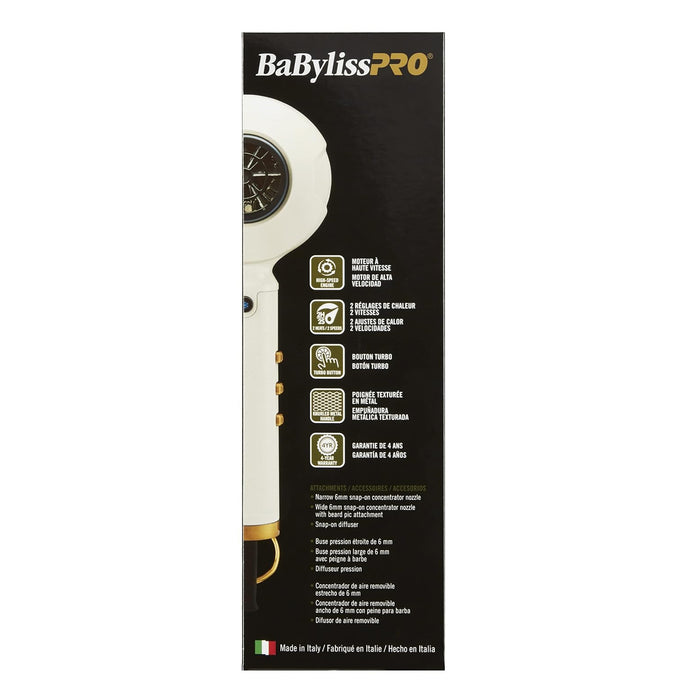 BaBylissPRO Rob the Original WhiteFX Dryer 1875 Watt Model #BB-FXBDW1, UPC: 074108456496