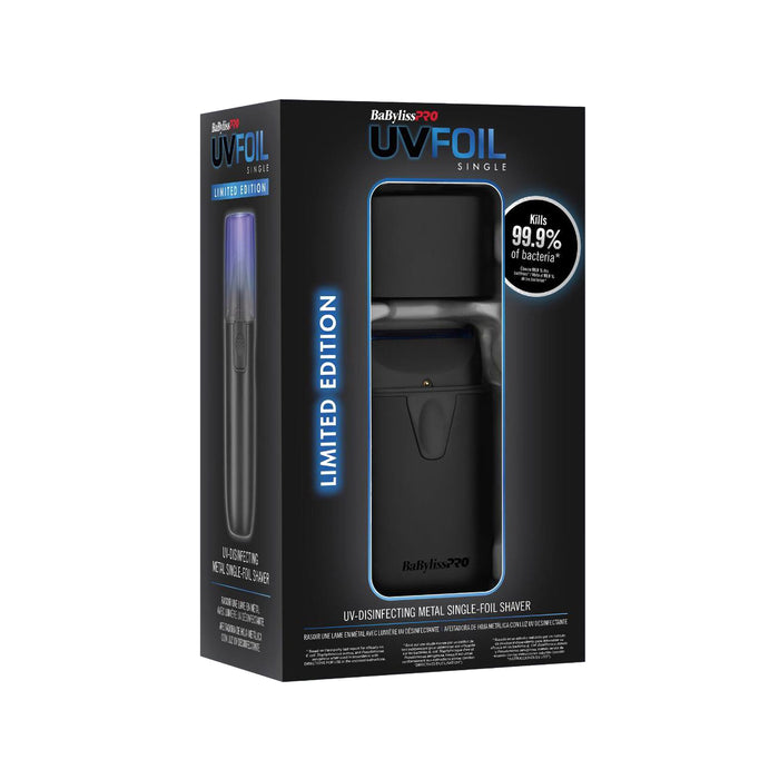 BaBylissPRO UVFOIL Matte Black UV Single-Foil Shaver Model #BB-FXLFS1MB, UPC: 074108483140