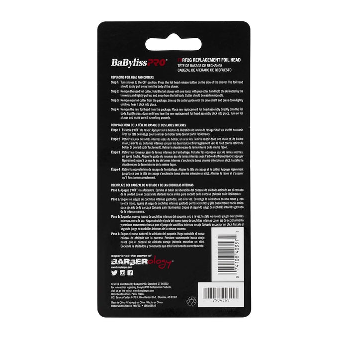 BaBylissPRO Replacement Foils & Cutter for FOILFX02 (Gold) Model #BB-FXRF2G, UPC: 074108403575