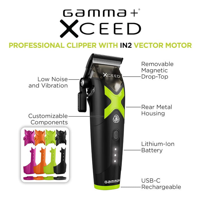 Gamma+ XCeed Professional Hair Clipper with IN2 Vector Motor Model #ZY-GP609B, UPC: 810069133935