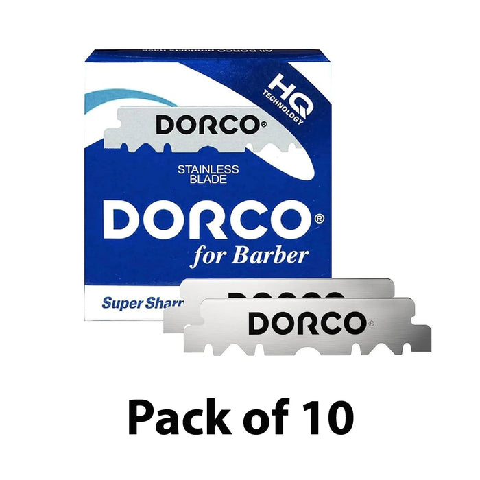 DORCO Single Edge Razor Blades (Blue) - Pack of 10 Model #DO-HST-300-PK10, UPC: 88010386022951