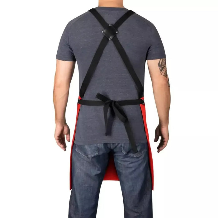 Stylecraft Heavy Weight Waterproof Barber Or Salon Hair Cutting Apron -Red/Black Model #ZZ-SC315R, UPC: 810069132099