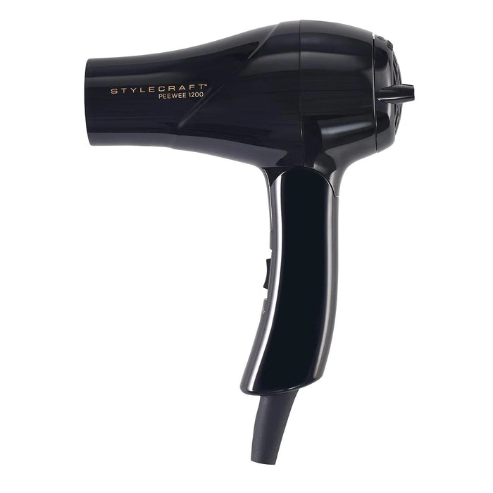Stylecraft Peewee 1200 Folding Handle Dual Voltage Compact Travel Hair Dryer Model #SCPW1200, UPC: 852394008038