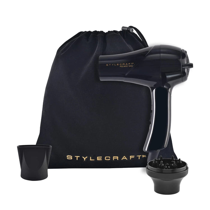 Stylecraft Peewee 1200 Folding Handle Dual Voltage Compact Travel Hair Dryer Model #SCPW1200, UPC: 852394008038