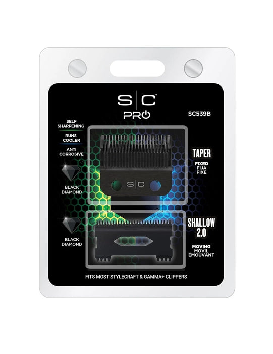 StyleCraft Fixed DLC Taper Blade + DLC Shallow Tooth 2.0 Cutter Clipper Blade Model #ZZ-SC539B, UPC: 810069133706