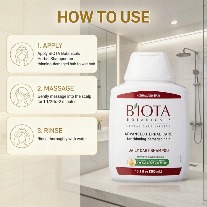 BIOTA Botanicals Advanced Herbal Care Shampoo for Normal & Dry Hair | 10.1 oz