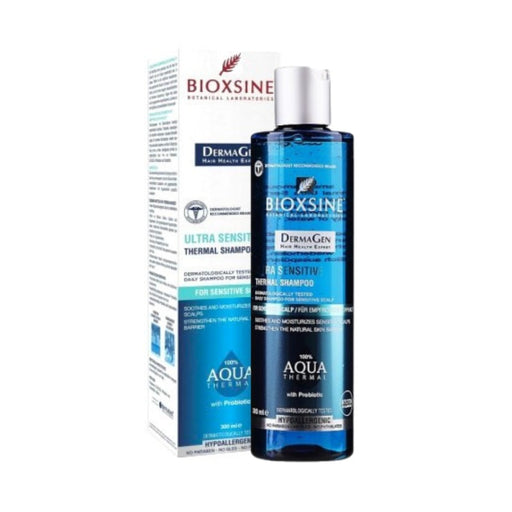 Bioxsine Dermagen Ultra Sensitive Thermal Shampoo 300mL for sensitive scalp with Thermal Water, Prebiotics and Probiotics