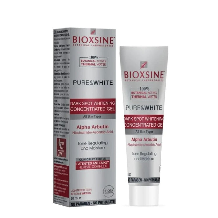 Bioxsine Pure & White Dark Spot Concentrated Gel 30mL with Alpha Arbutin Niacinamide and Vitamin C for brighter, more even-looking skin