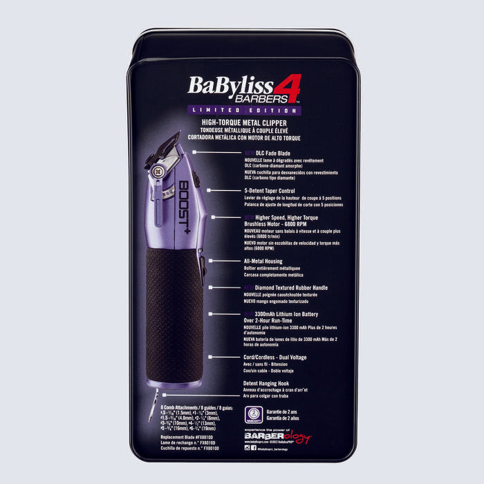 BABYLISS PRO Influencer Collection Boost+ Clipper (Purple) Model #BB-FX870PI, UPC: 074108453761