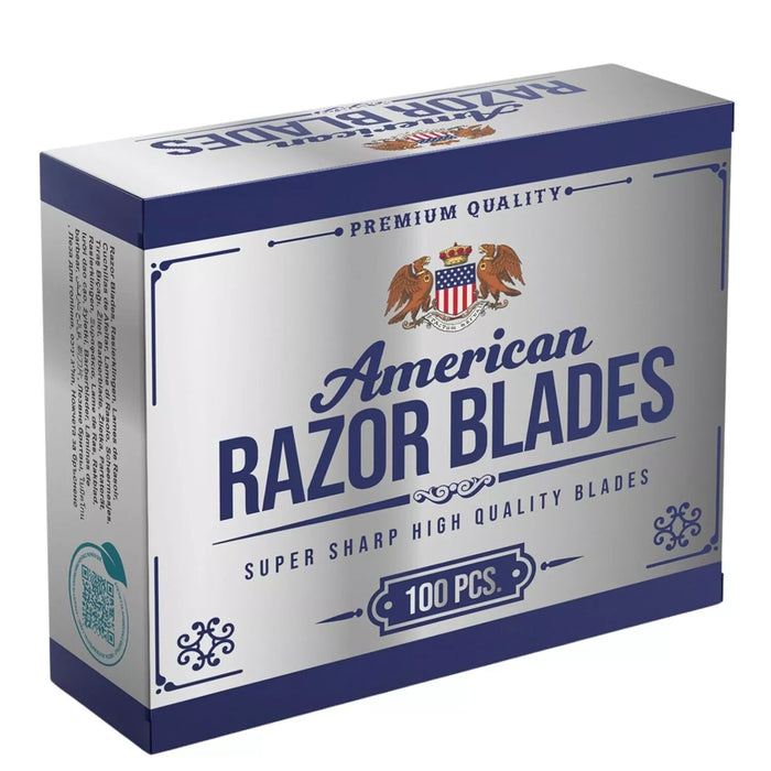 The Shave Factory American Razor Blades - Double Edge Razor Blade (100 pcs) Model #TSF-ARBD100 UPC: 8906175850155