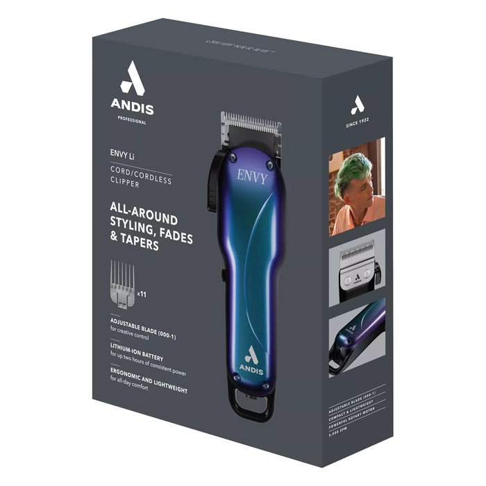 Andis Galaxy Edition Cordless Envy Li Adjustable Blade Clipper Model #AN-560968, UPC: 040102004780