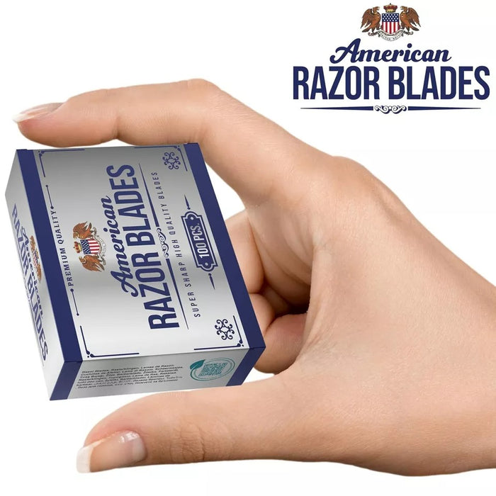 The Shave Factory American Razor Blades - Double Edge Razor Blade (100 pcs) Model #TSF-ARBD100 UPC: 8906175850155