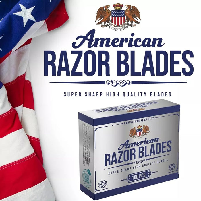 The Shave Factory American Razor Blades - Double Edge Razor Blade (100 pcs) Model #TSF-ARBD100 UPC: 8906175850155