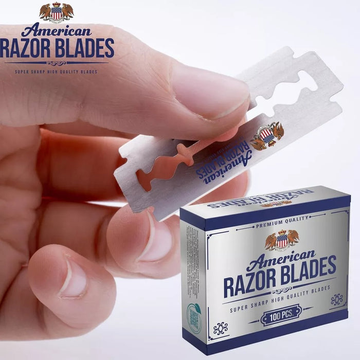 The Shave Factory American Razor Blades - Double Edge Razor Blade (100 pcs) Model #TSF-ARBD100 UPC: 8906175850155