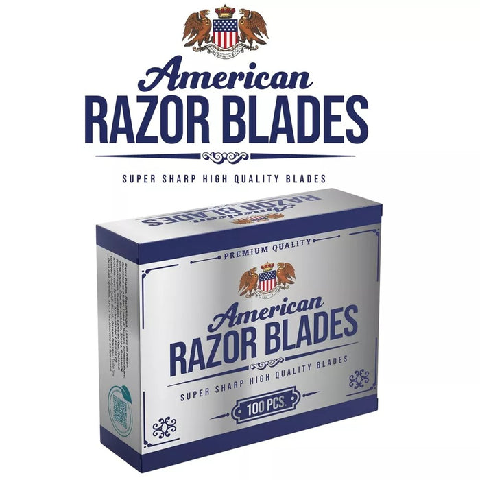 The Shave Factory American Razor Blades - Double Edge Razor Blade (100 pcs) Model #TSF-ARBD100 UPC: 8906175850155