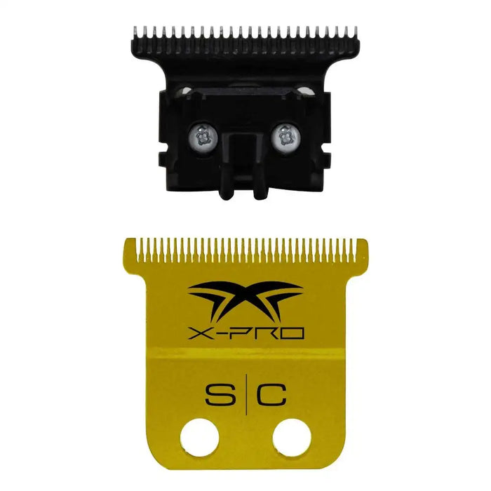 Replacement Fixed X-pro Precision Gold Titanium Trimmer Blade With Cutter Set Model #SC523GB, UPC: 810069131573