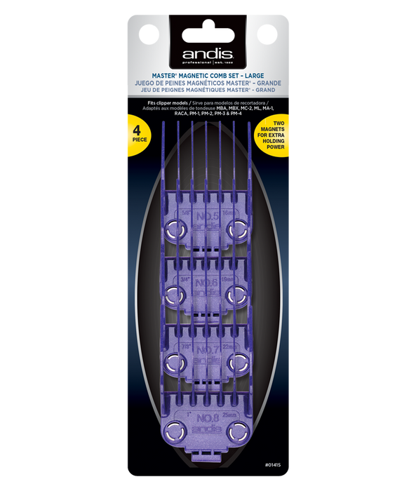 ANDIS Nano Silver Magnetic Attachment 4-Combs, Large Model #AN-01415, UPC: 040102014154