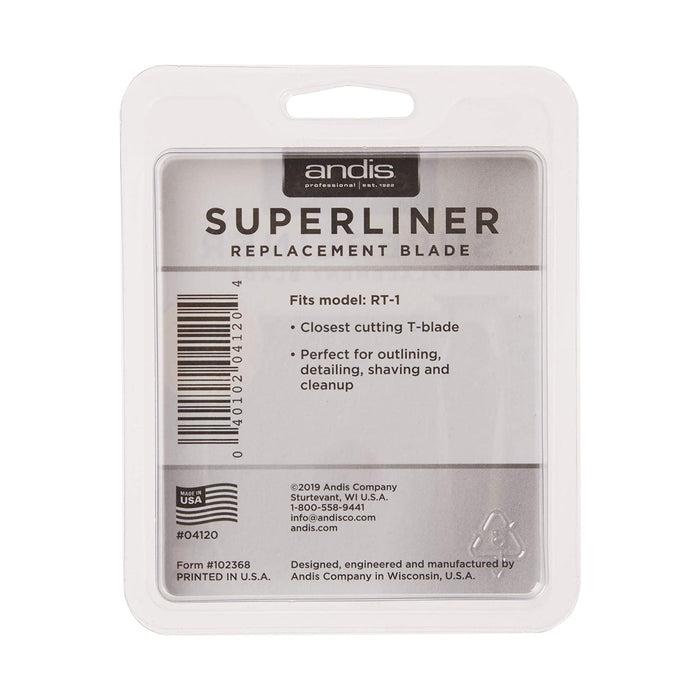 ANDIS Superliner Replacement Carbon Steel Trimmer T-Blade Model #AN-04120, UPC: 040102041204