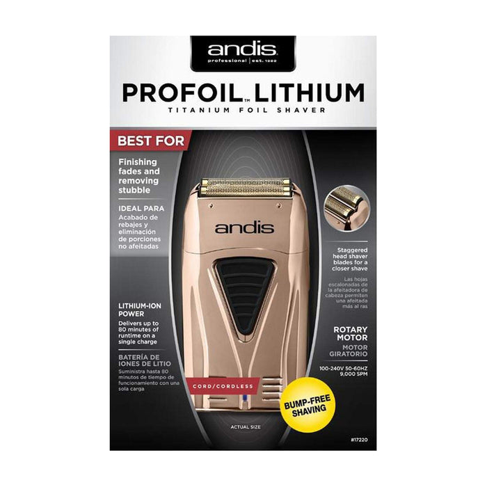 DEAL - ANDIS Copper ProFoil Lithium Titanium Foil Shaver with FREE Replacement Foil and Cutter Model #AN-17220+AN-17230, UPC: 040102172205