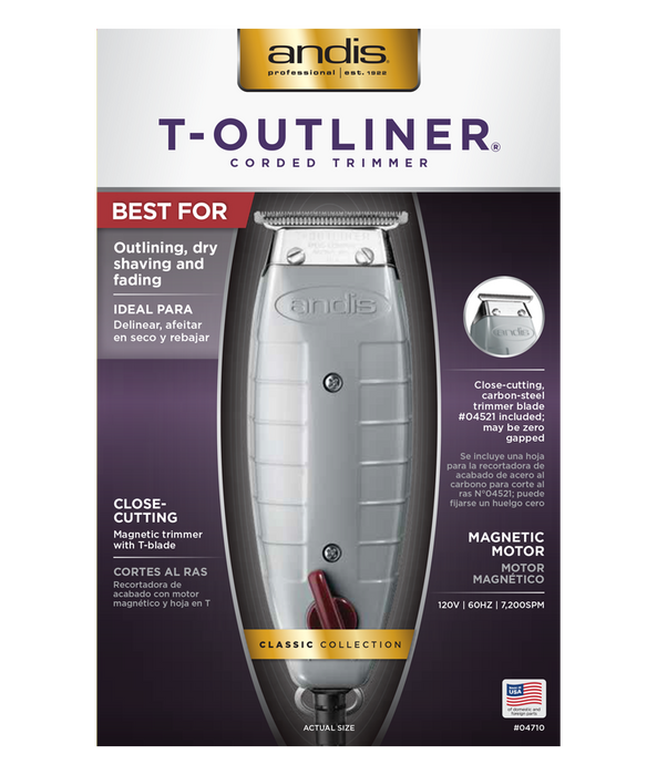 ANDIS T-Outliner Trimmer - With T-Blade Model #AN-04710, UPC: 040102047107