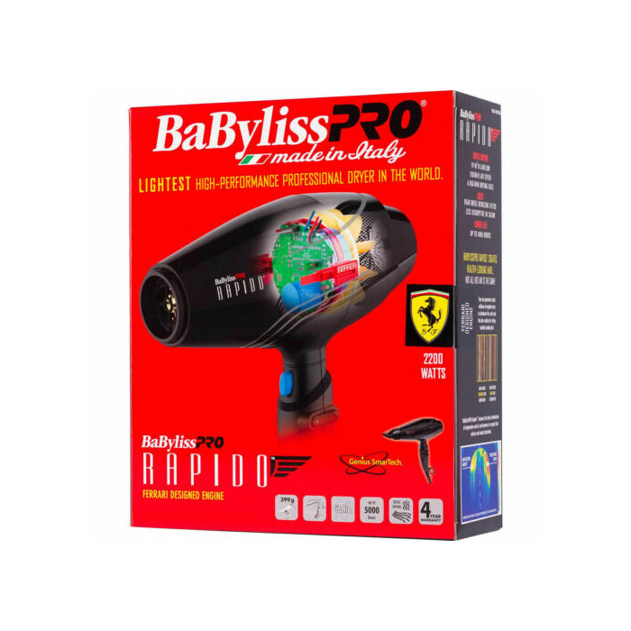 BABYLISS PRO Rapido Dryer - Black. Model #BB-BABF7000, UPC: 074108326294
