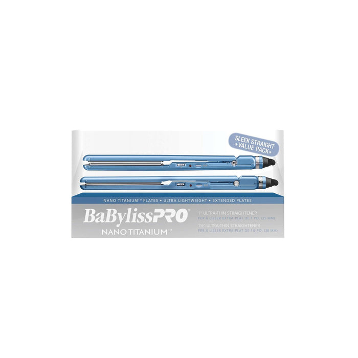 BABYLISS PRO Nano Titanium Combo Special! (1" & 1½" Ultra-Thin Straighteners) Model #BB-BNTPP35UC, UPC: 074108427427