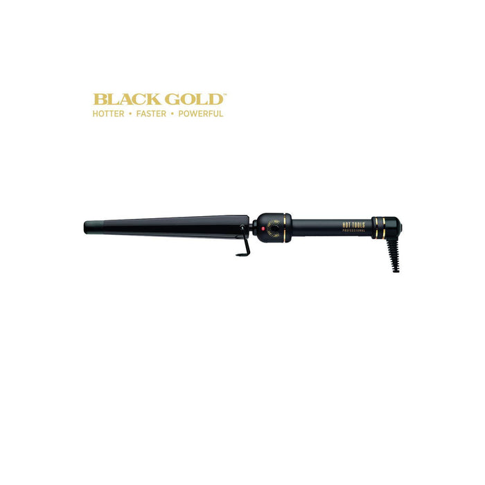 HOT TOOLS Black Gold 1 1/4" Extra-Long Salon Tapered Curling Iron Model #HO-HT1852XLBG, UPC: 078729185216